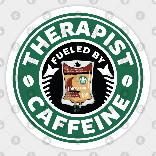 Therapist Fueled By Caffeine Sticker by spacedowl